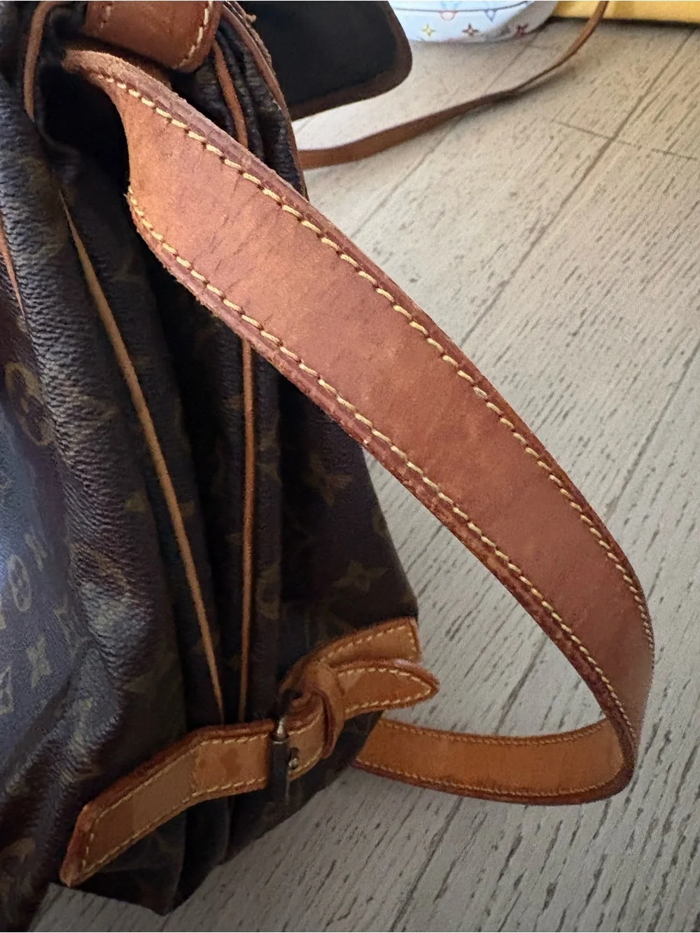 Louis Vuitton Monogram Saumur  35 Canvas Messenger Bag with Vachetta Trim